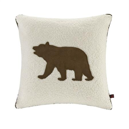 WOOLRICH 18 x 18 in. Square Berber Pillow - White WR30-2189